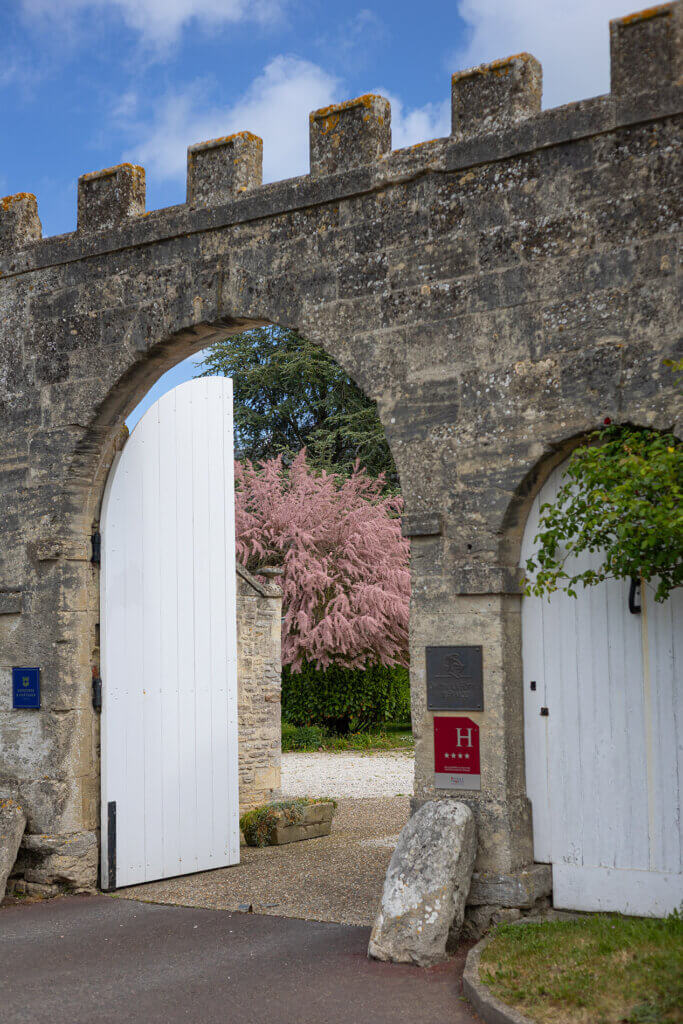 Entrance Porch type Chateaux Fort de l&#39;Hotel Ferme de la Ranconniere in Normandy